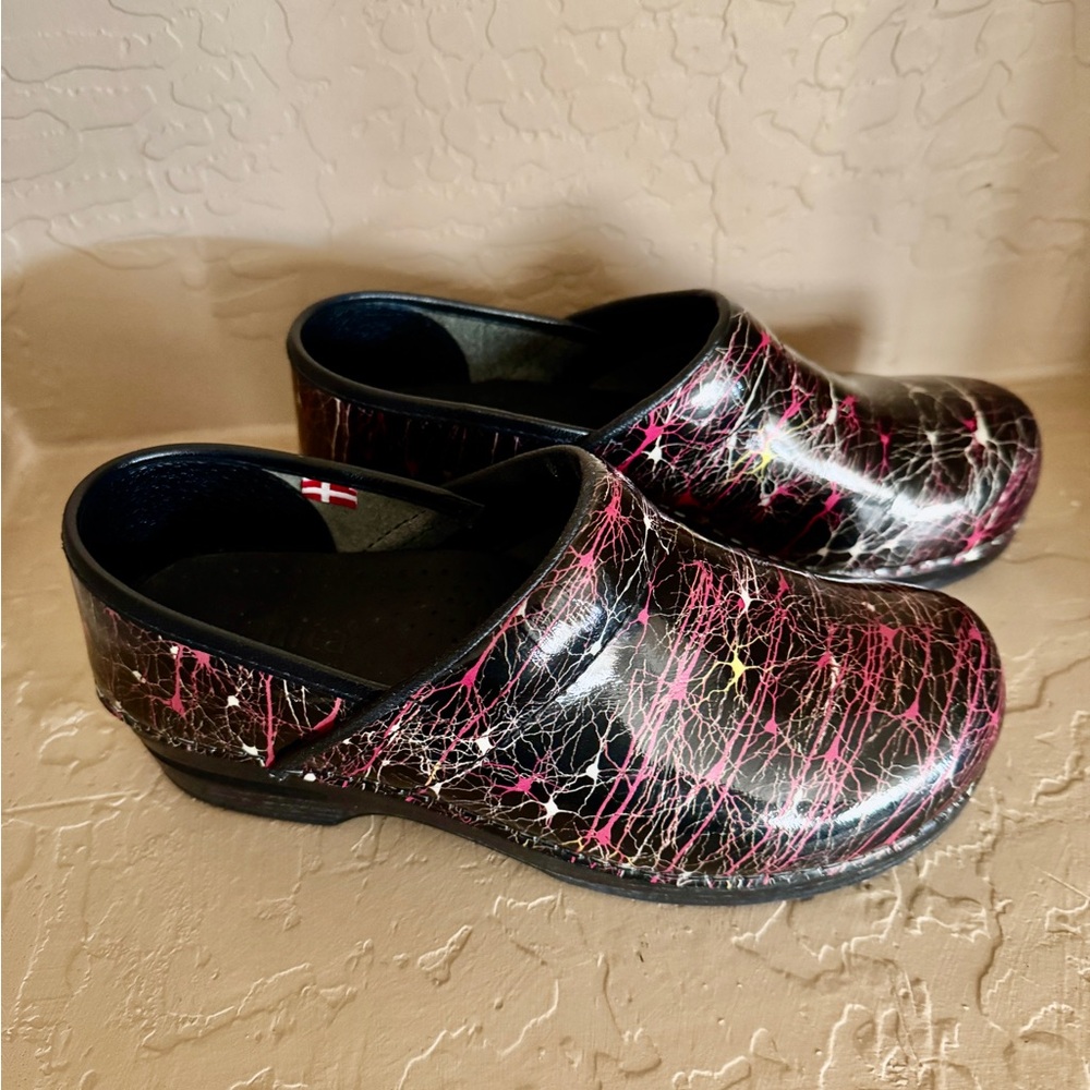 Sanita Black and Pink Mules Stylish Clogs
